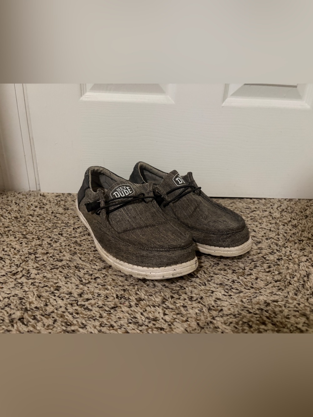 Hey Dude Men's Charcoal Canvas Slip-On Shoes